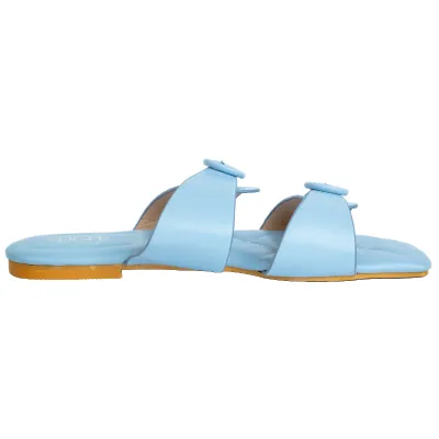 Stella Pastel Flat Sandal-Sky Blue